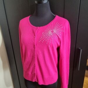 Pink Women's Sweater with Embellished Design
